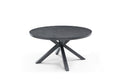 55" Dark Gray Ceramic Glass and Aluminum Round Outdoor Dining Table
