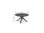 55" Dark Gray Ceramic Glass and Aluminum Round Outdoor Dining Table
