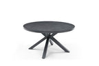 55" Dark Gray Ceramic Glass and Aluminum Round Outdoor Dining Table