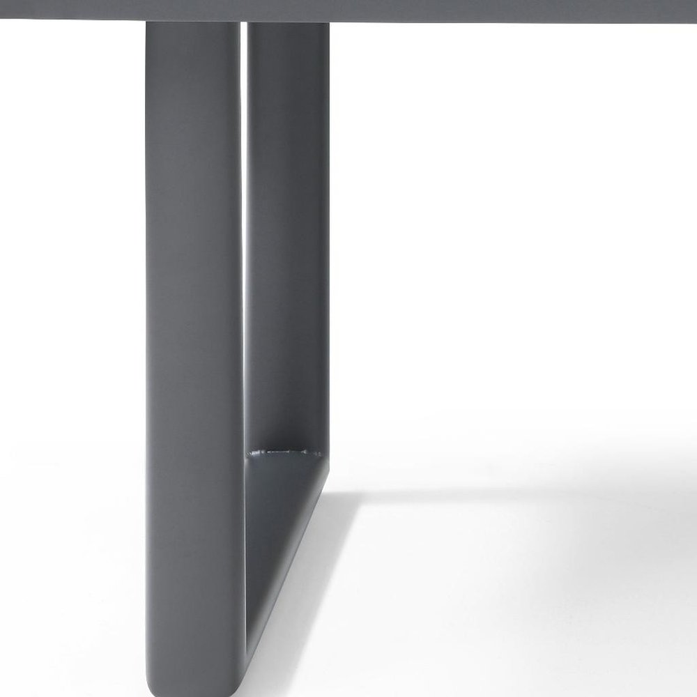 79" Dark Gray Ceramic Steel and Aluminum Outdoor Dining Table
