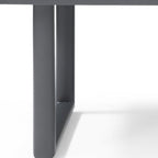 79" Dark Gray Ceramic Steel and Aluminum Outdoor Dining Table