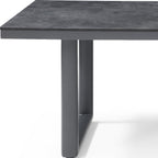 79" Dark Gray Ceramic Steel and Aluminum Outdoor Dining Table