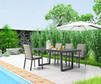 79" Dark Gray Ceramic Steel and Aluminum Outdoor Dining Table