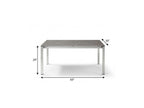 63" Dark Gray and Silver Ceramic Glass and Stainless Steel Outdoor Dining Table