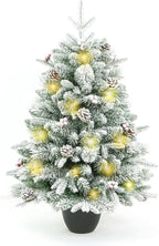 3' Full Flocked Pine Christmas Tree With Decorations