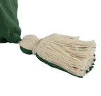 18" Green And Ivory Cotton Christmas Tree Throw Pillow with Tassels