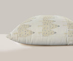 18" Ivory And Silver Cotton Christmas Trees Throw Pillow With Embroidery