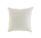 18" Ivory And Gold Cotton Christmas Trees Throw Pillow With Embroidery