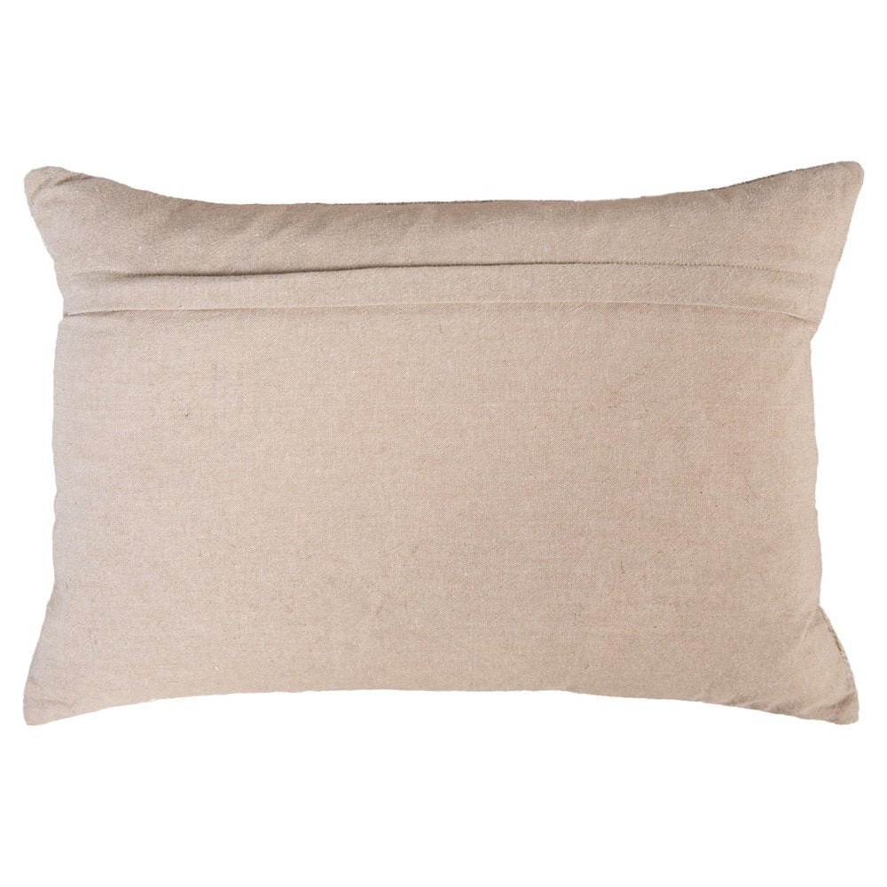14" X 20" Beige Ivory And Gold Christmas Snowflakes Throw Pillow With Embroidery