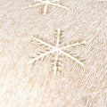 20" Natural And Gold Snowflakes Christmas Throw Pillow With Embroidery