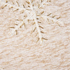 20" Natural And Gold Snowflakes Christmas Throw Pillow With Embroidery