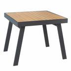 Five Piece Brown Square Metal Dining Set with Four Chairs