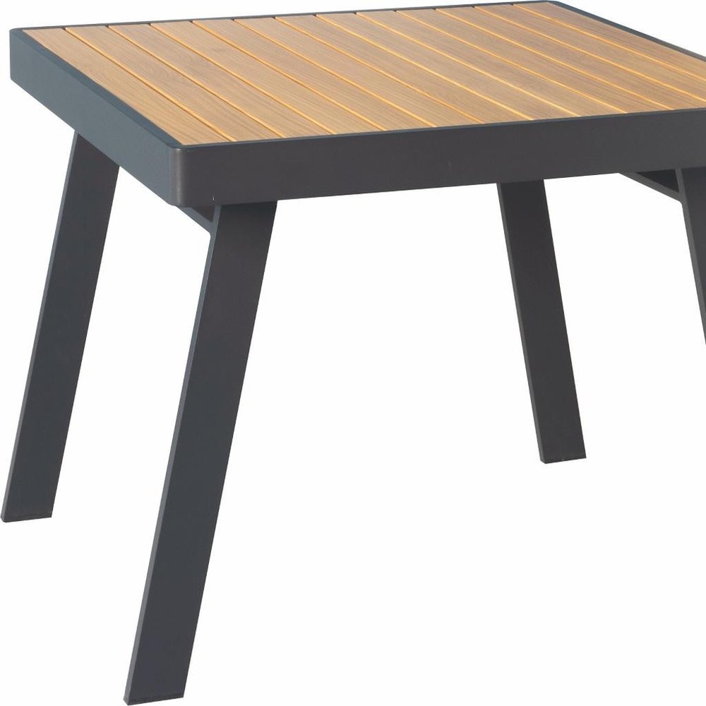 Five Piece Brown Square Metal Dining Set with Four Chairs