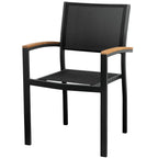 Nine Piece Brown and Black Solid Wood Dining Set with Eight Chairs