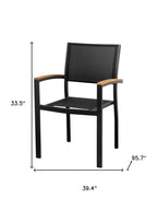 Nine Piece Brown and Black Solid Wood Dining Set with Eight Chairs