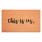 17" X 29" Natural and Black Coir This is Us Outdoor Door Mat