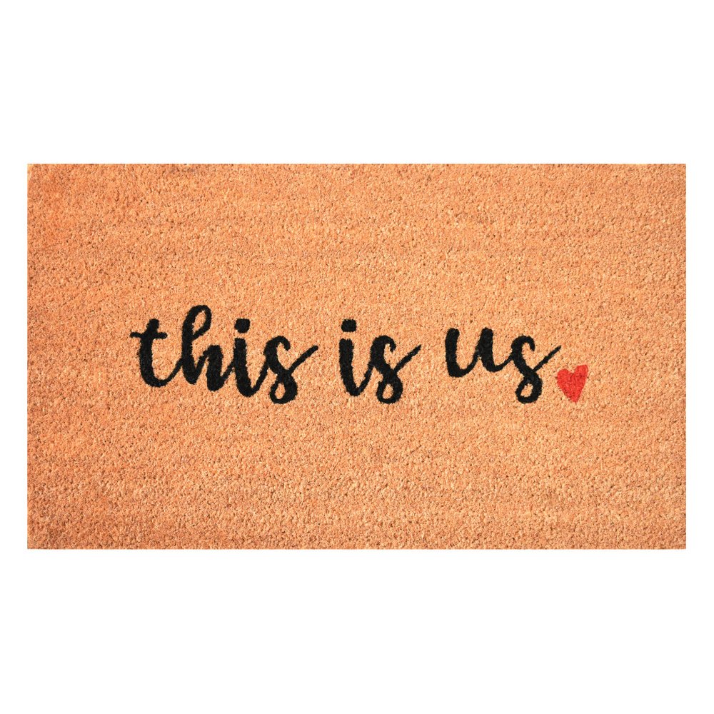 17" X 29" Natural and Black Coir This is Us Outdoor Door Mat