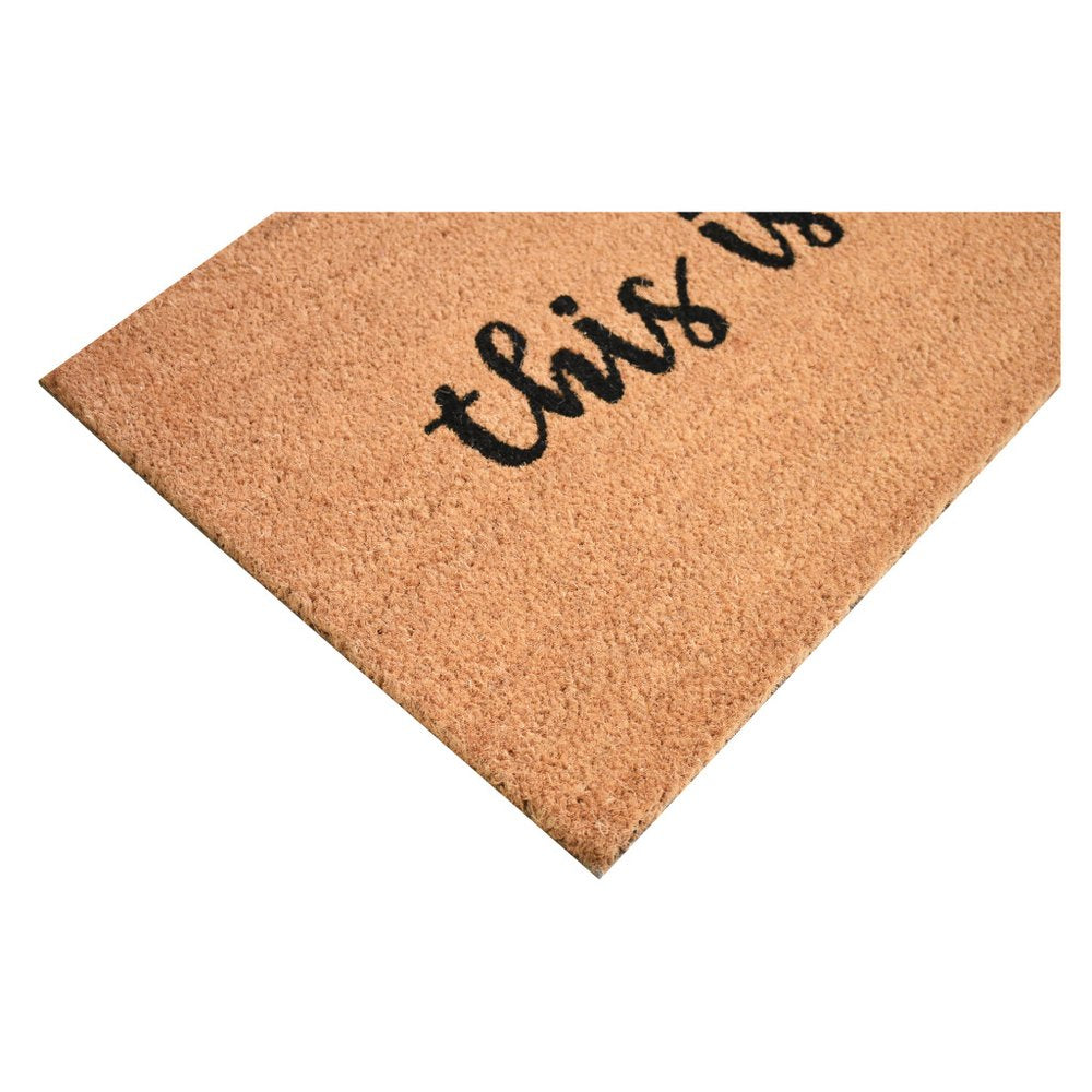 17" X 29" Natural and Black Coir This is Us Outdoor Door Mat