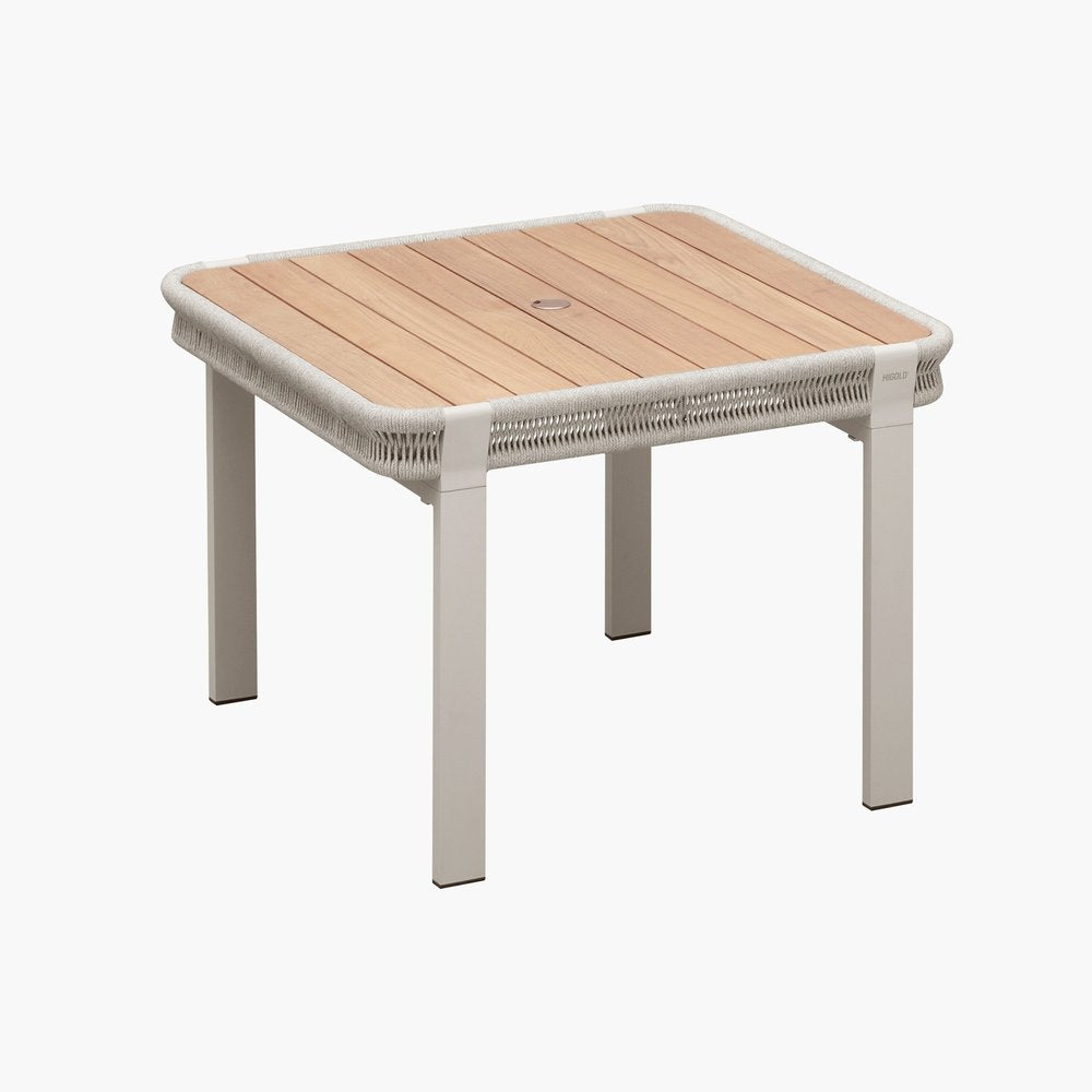 Five Piece Light Brown and Beige Square Solid Wood Dining Set with Four Chairs