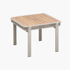 Five Piece Light Brown and Beige Square Solid Wood Dining Set with Four Chairs