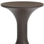 14" Dark Brown Faux Concrete Round Outdoor Side Table
