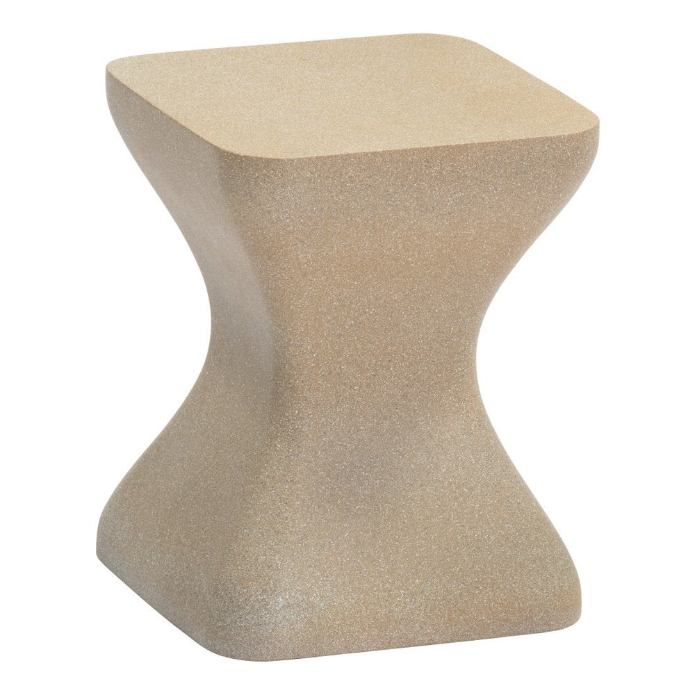 14" Taupe Faux Concrete Outdoor Side Table