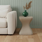 14" Taupe Faux Concrete Outdoor Side Table