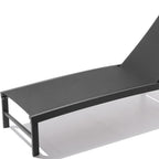 60" Black Aluminum Six Position Adjustable Outdoor Chaise Lounge