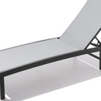 60" Light Gray Aluminum Six Position Adjustable Outdoor Chaise Lounge