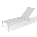 60" Silver Aluminum Six Position Adjustable Outdoor Chaise Lounge