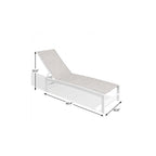 60" Silver Aluminum Six Position Adjustable Outdoor Chaise Lounge