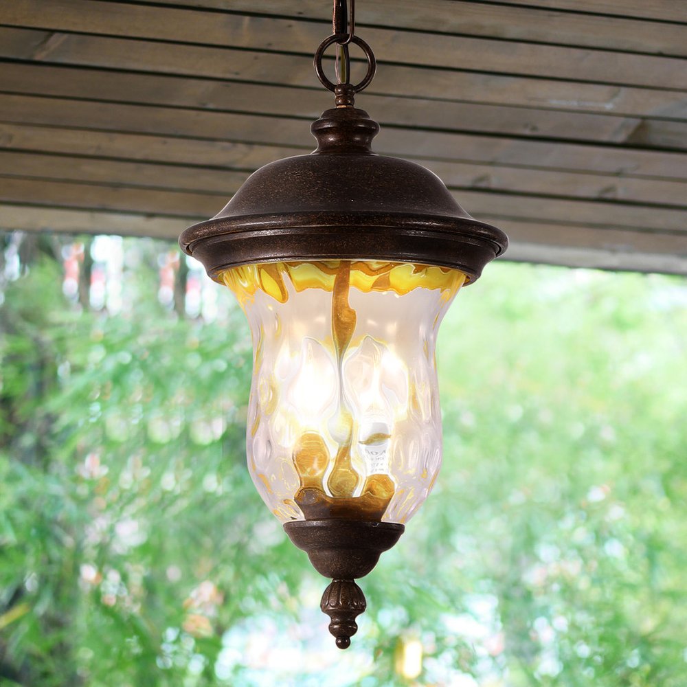 Bronze Transparent Outdoor Hanging Light
