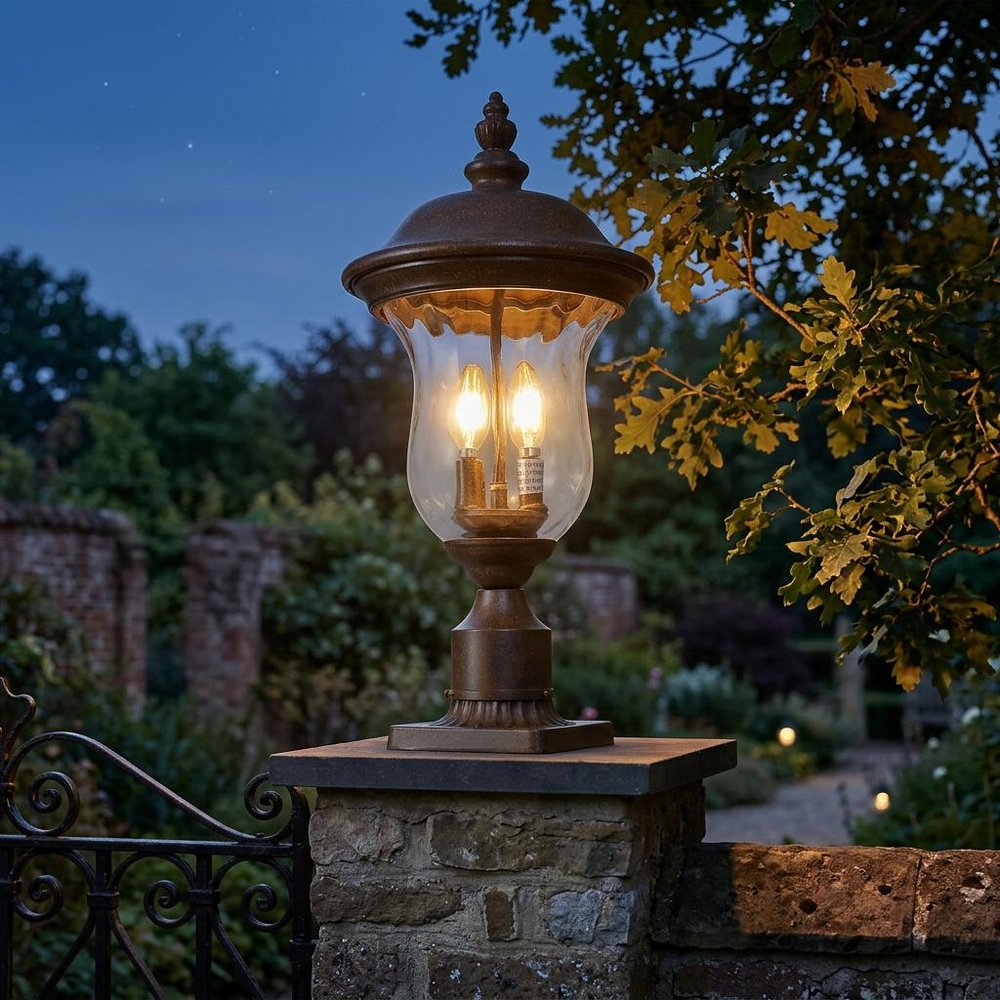 Bronze Transparent Outdoor Hanging Light