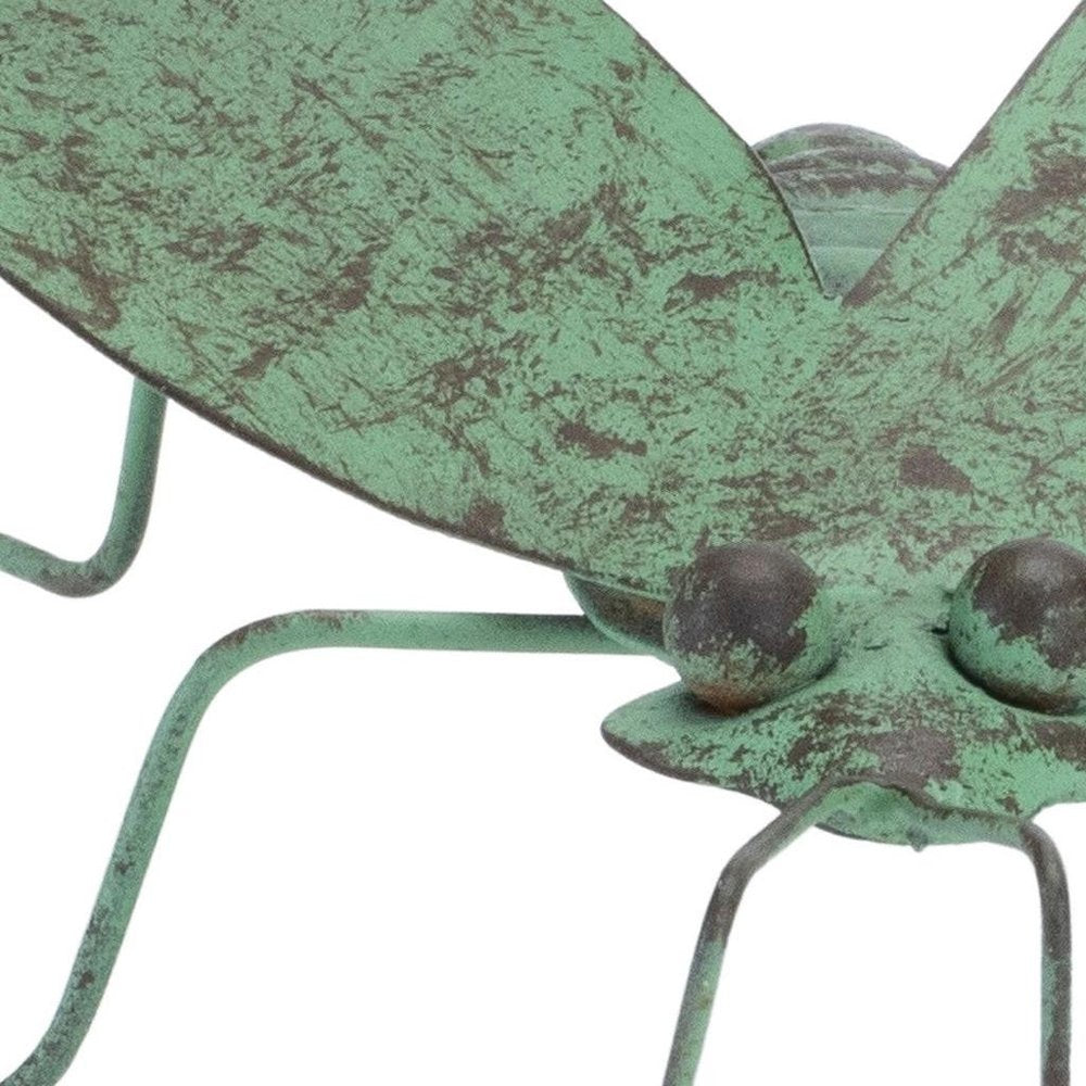 Set of Two Green Iron Garden Art