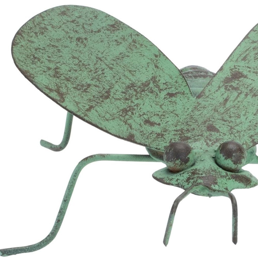 Set of Two Green Iron Garden Art