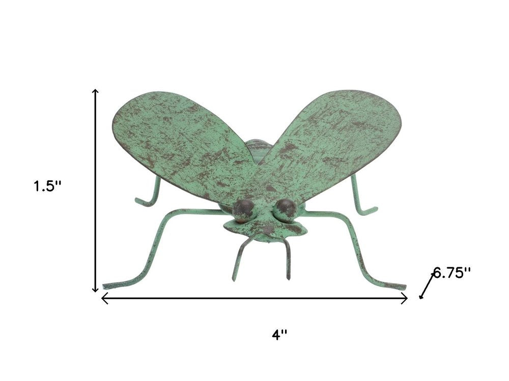 Set of Two Green Iron Garden Art