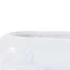 Set of Four White Ceramic Rabbit Garden Accents Accessories