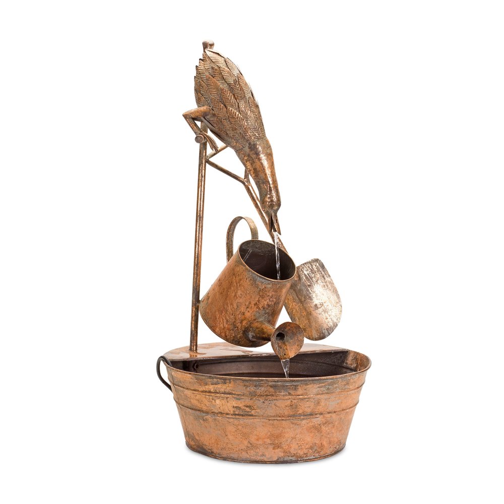 33" Copper Iron Birds Garden Art