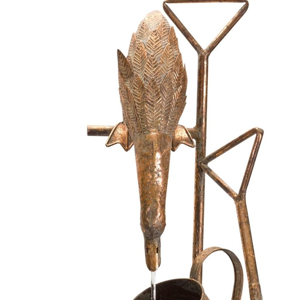 33" Copper Iron Birds Garden Art