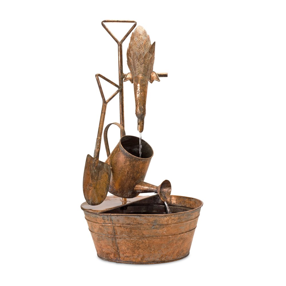 33" Copper Iron Birds Garden Art