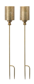 Set of Four Gold Metal Garden Stake