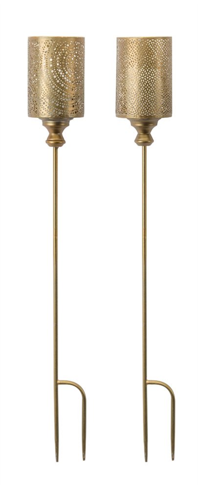 Set of Four Gold Metal Garden Stake