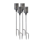 Set of Four Black Metal Garden Stake