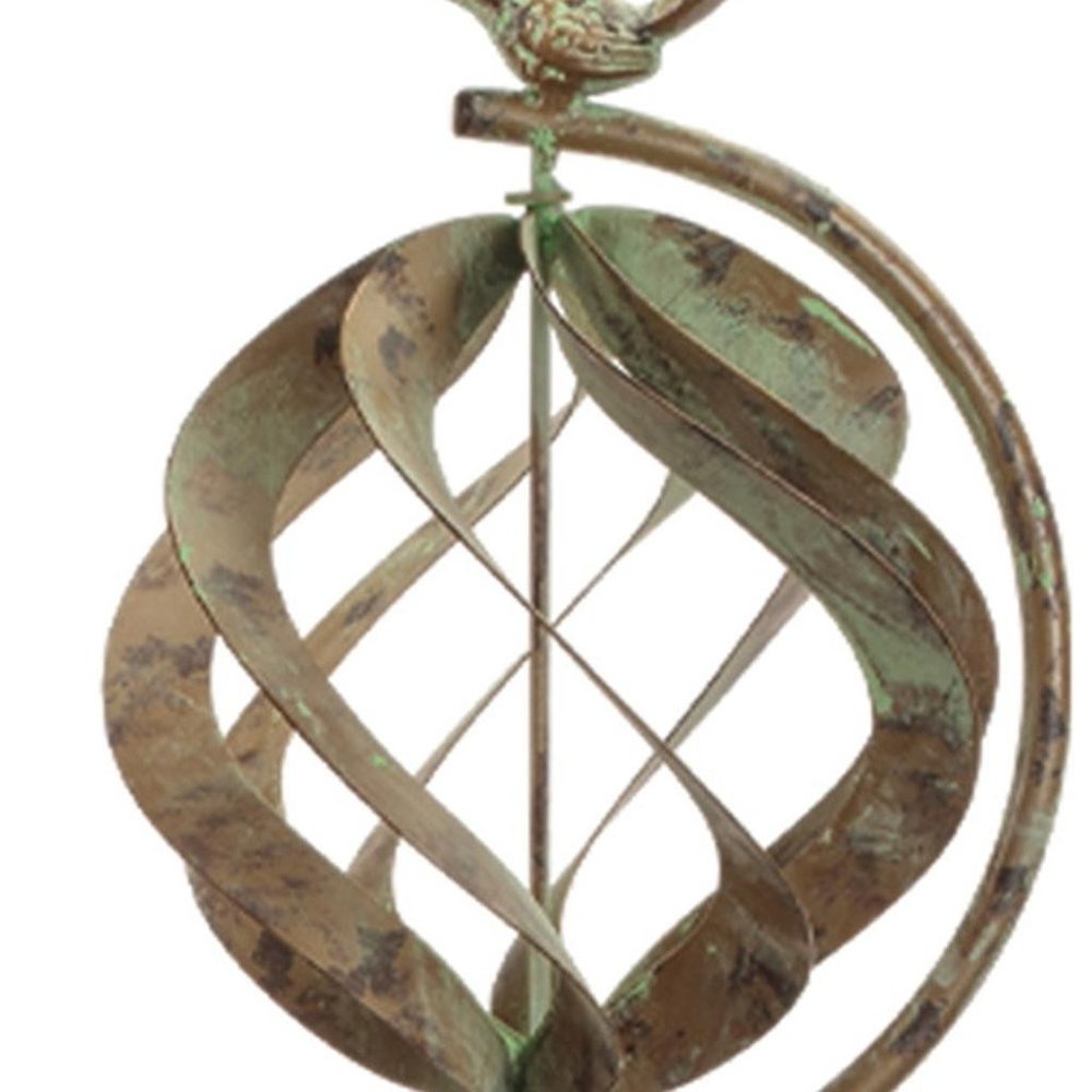 Set of Four Copper Iron Birds Garden Stake