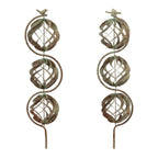 Set of Four Copper Iron Birds Garden Stake