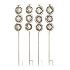 Set of Four Copper Iron Birds Garden Stake
