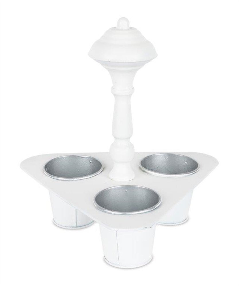 11" White Metal Garden Accents Accessories