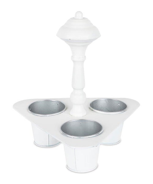 11" White Metal Garden Accents Accessories