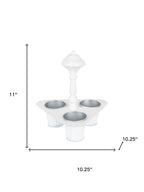 11" White Metal Garden Accents Accessories