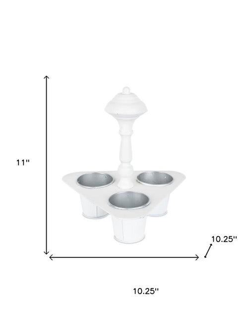 11" White Metal Garden Accents Accessories